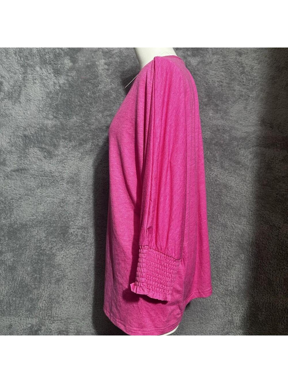 NWT Dokotoo Size XL Pink Color 3/4 Dolman Sleeve Knit Blouse - Picture 11 of 12